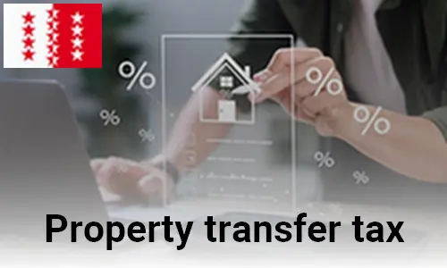 What is property transfer tax in the canton of Valais in Switzerland?